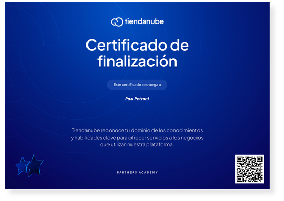 Certificado de partner de Tiendanube